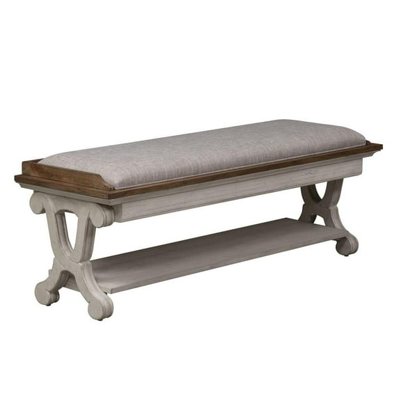 Farmhouse Reimagined White Bed Bench