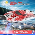 thumbnail image 4 of JoyStone Remote Control Boat with LED Lights, 20+ mph, 12 inch High-Speed RC Racing Boats for Pool & Lakes, Pool Toys for Kids & Adults, Blue, 4 of 10