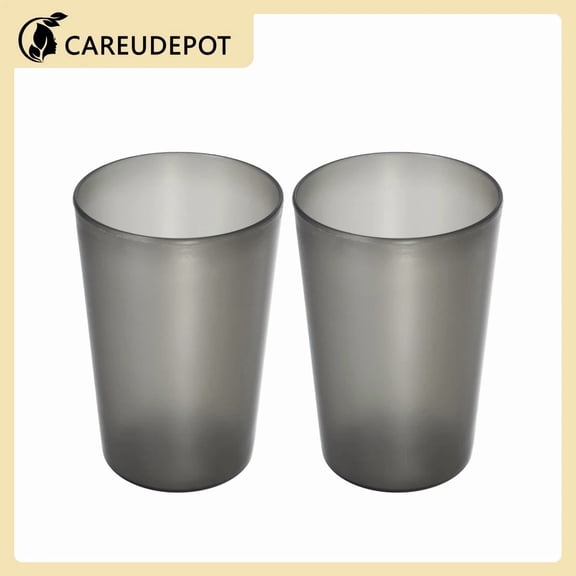 2Pcs Bathroom Toothbrush Tumblers Cup Set Pp Cup Color Black 4.52''X3.03''