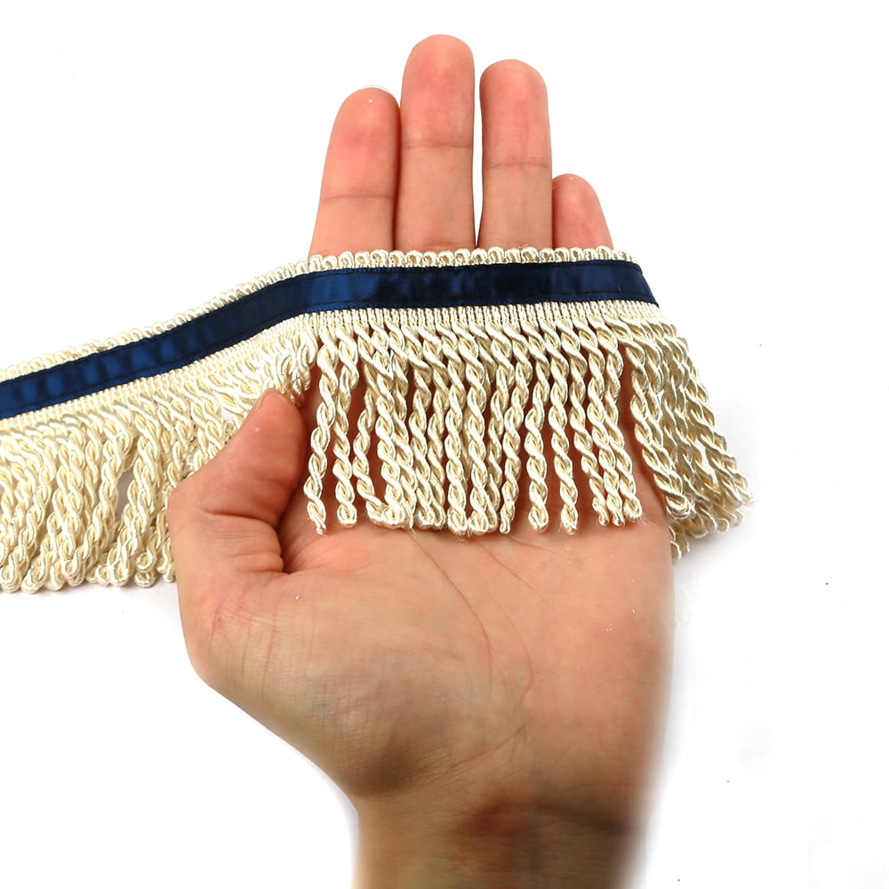 BEL AVENIR Curtain Fringes Bullion Fringe Trim 5 Yard x 2.5 inches Fabric Trims Sewing DIY