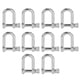 thumbnail image 2 of Grillete en forma de U bloqueo universal de grillete en D aleación de zinc brillante de 10 piezas para pulsera de Paracord con cabeza redonda ANGGREK Otros, 2 of 8
