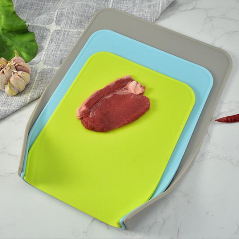 3Pcs/Set Flexible Non-Slip Plastic Cutting Board Thick Bottom Rolling  Anti-Spill BPA Free Cutting