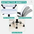 thumbnail image 4 of Ergonomic Home Office Desk Chair with Adjustable Lumbar Support – Comfortable Swivel Rolling Chair, White Executive Computer Chair for Small & Tall Desks, Ideal for Home or Office - Gray, 4 of 10