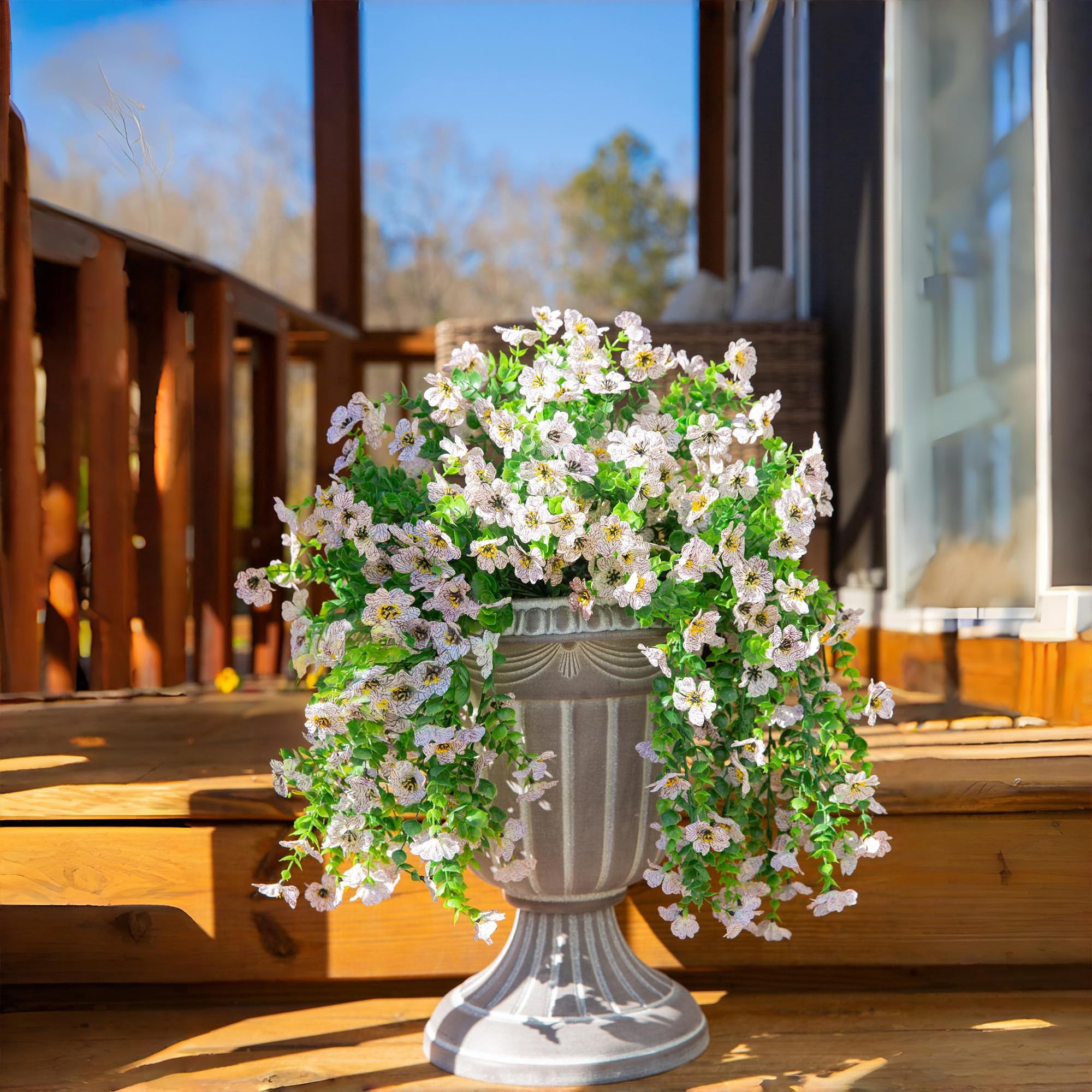 Artificial Flowers for Outdoors Fake Hanging Decoration,2Pcs UV & Fading Resistant Silk Flower, Realistic Plants