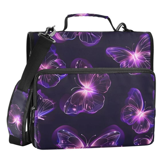 ALAZA Zipper Binder Magic Cute Butterfly 3 Ring Trapper Keeper File Folder Organizer Bag