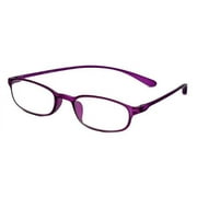 Calabria 718 Flexie Oval Reading Glasses +4.00 Violet Men/Women Bendable One Power Readers Flexible Durable TR90 Frame