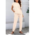 thumbnail image 7 of BTFBM Women's Two Piece Tracksuit Outfits Summer Short Sleeve Tops Long Pants Jogger Lounge Matching Sets Sweatsuit, 7 of 7