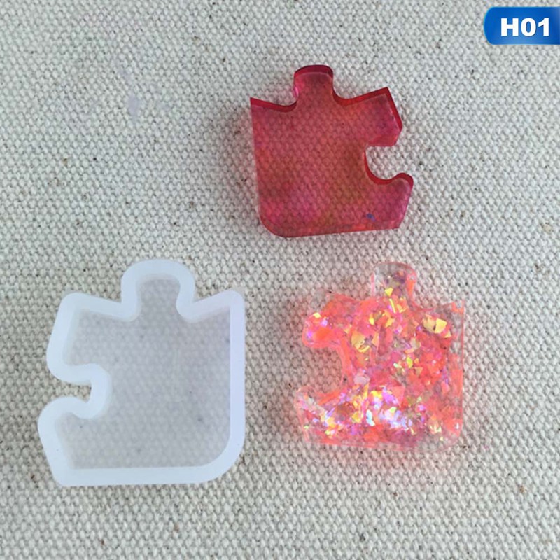 SHIYAO New Jigsaw Puzzle Mould Silicone Resin Mold DIY Tool Home Kids