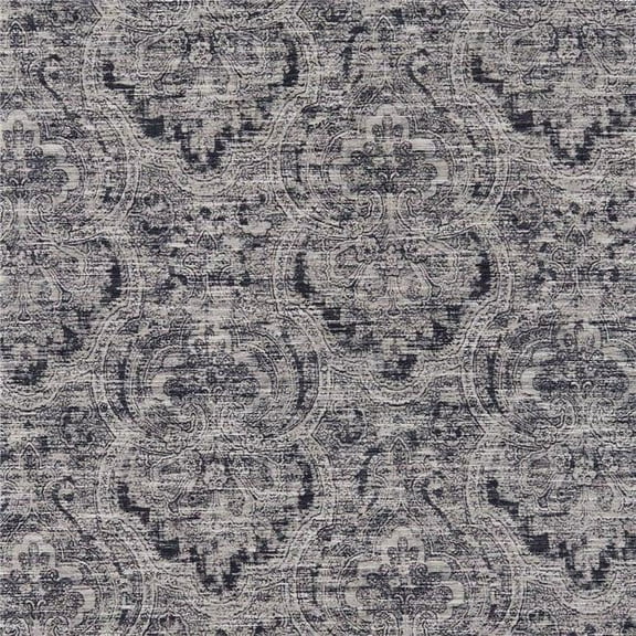 American Silk 22512 54 in. Heirloom Plain & Texture Design Silk Fabric Cloth, Paisley Graphite