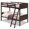 thumbnail image 2 of Topbuy Twin Over Twin Bunk Beds Convertible 2 Individual Twin Beds Solid Hardwood White/ Espresso, 2 of 7
