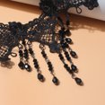 thumbnail image 4 of 1 pieza de collar de cuentas con colgante de encaje negro, collar gótico con borlas y flores huecas, accesorios de joyería para mujeres y niñas Sincero Electrónica, 4 of 5