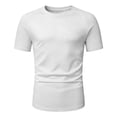 thumbnail image 4 of NinXxx Men's Solid Short Sleeve Crewneck Everyday Basic Comfort Top White XL, 4 of 4
