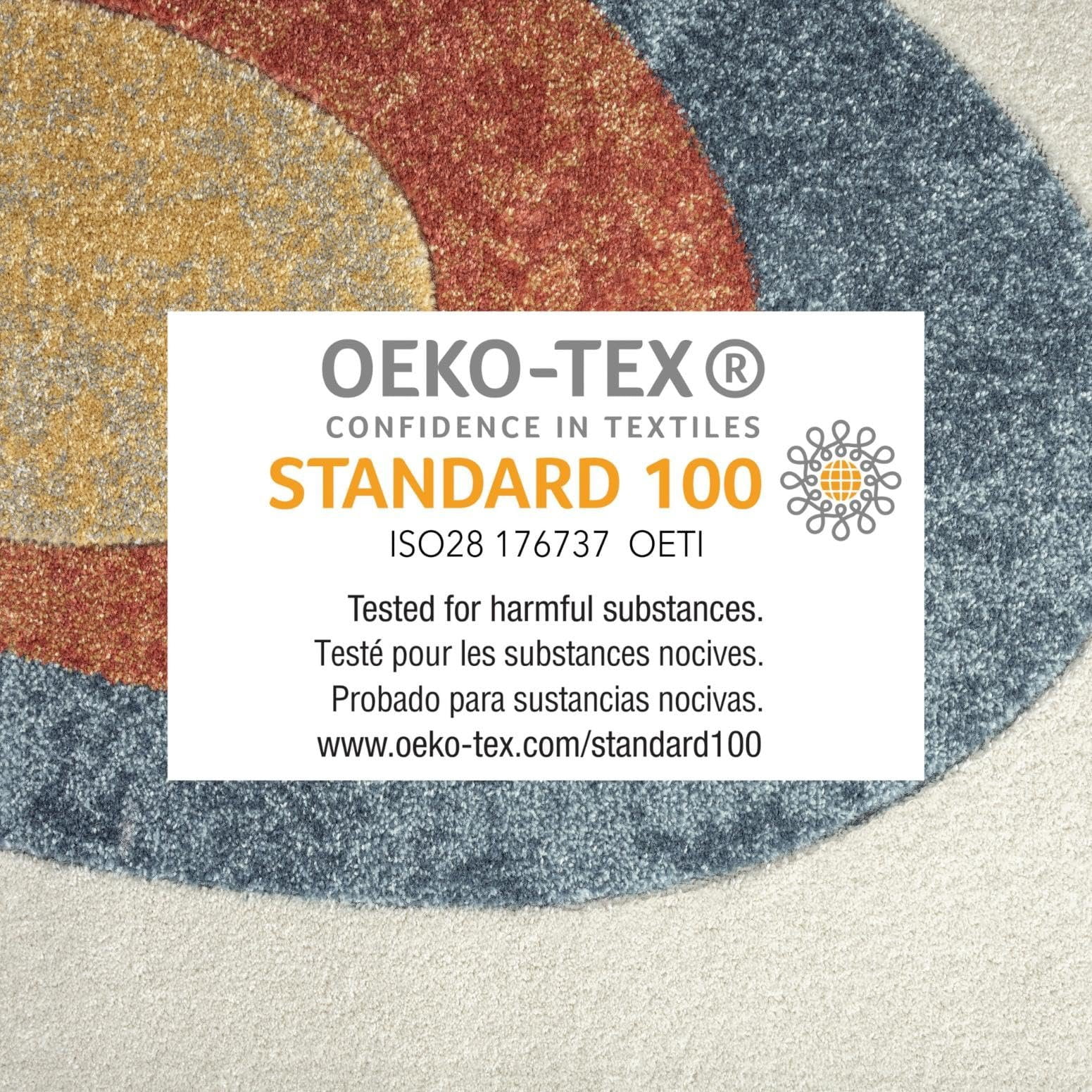 Home Dynamix Tribeca Slade Contemporary Abstract Area Rug, Blue/Rust, 7'10"x10'6"