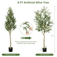 thumbnail image 3 of Gymax Artificial Olive Tree 6 FT Tall Faux Olive Plants for Indoor and Outdoor, 3 of 9