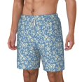 thumbnail image 2 of Uemuo Floral Retro Style Pattern Mens Swim Trunks Quick Dry Board Shorts with Mesh Lining, Stretch Beach Shorts Quick Dry No-Chafing Board Shorts-3X-Large, 2 of 9