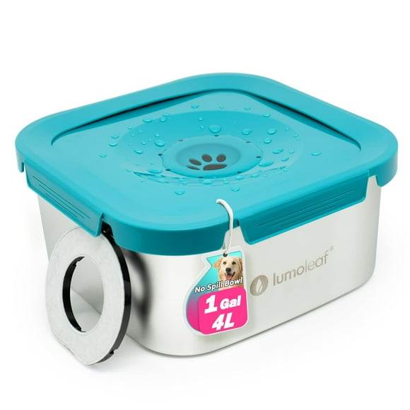 LumoLeaf Bol d'Eau pour Chien, Bol d'Alimentation Lente Anti-Éclaboussures, Bol Anti-Déversement pour Chien, Bol d'Eau Transportable pour Chiens Chats Animaux (4L Bleu)