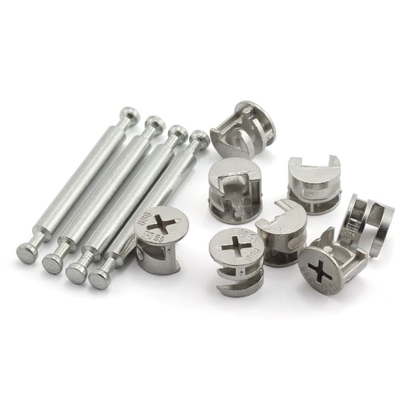 PZRT 4Ensemble Accessoires de Quincaillerie de Meubles Double Extrémité Tête Tige Cam Raccords Planche Accessoires 64mm