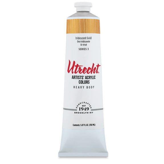 Utrecht Artists' Acrylic Paint - Iridescent Gold, 5 oz tube