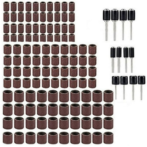 Rubber Mandrel Sand Drum Kit, Dremel Rotary Tools Accessory For Hard Woods Finishing, Polishing Kit With Adjustable Screw And 120pcs 80 Grit Abrasive Sleeves