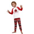 thumbnail image 4 of Matching Family Christmas Pajamas Set - 2 piece Red Merry Christmas Tree Plaid Print Long Sleeve Top & Pants Loungewear, Christmas Pajamas Matching Sets for Family Xmas Eve for 8 Years Pjs, 4 of 7