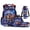 Galaxy Fire Truck Print, variant on Pzuqiu Tractor Print 4-Piece Boys Backpack Set-17 Inch Large Capacity Backpack with Lunch Box Pencil Case Water Bottle Holder,Suitable for Elementary Middle School Back to School