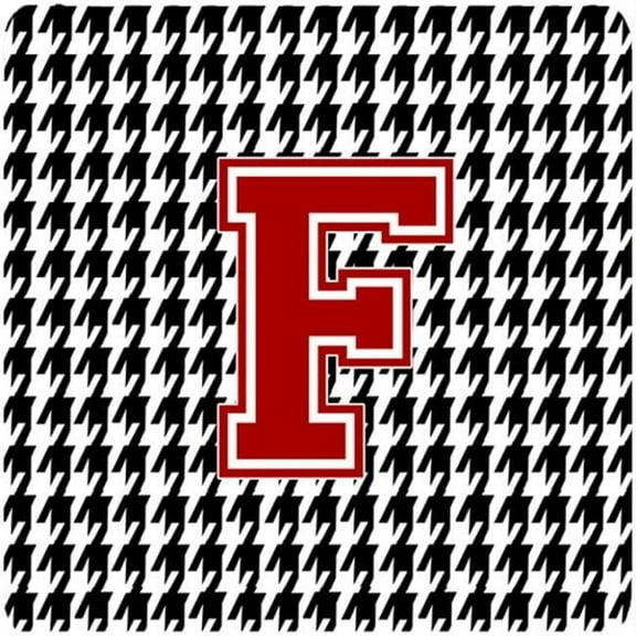 Monogram - Houndstooth Foam Coasters Initial F, Set - 4