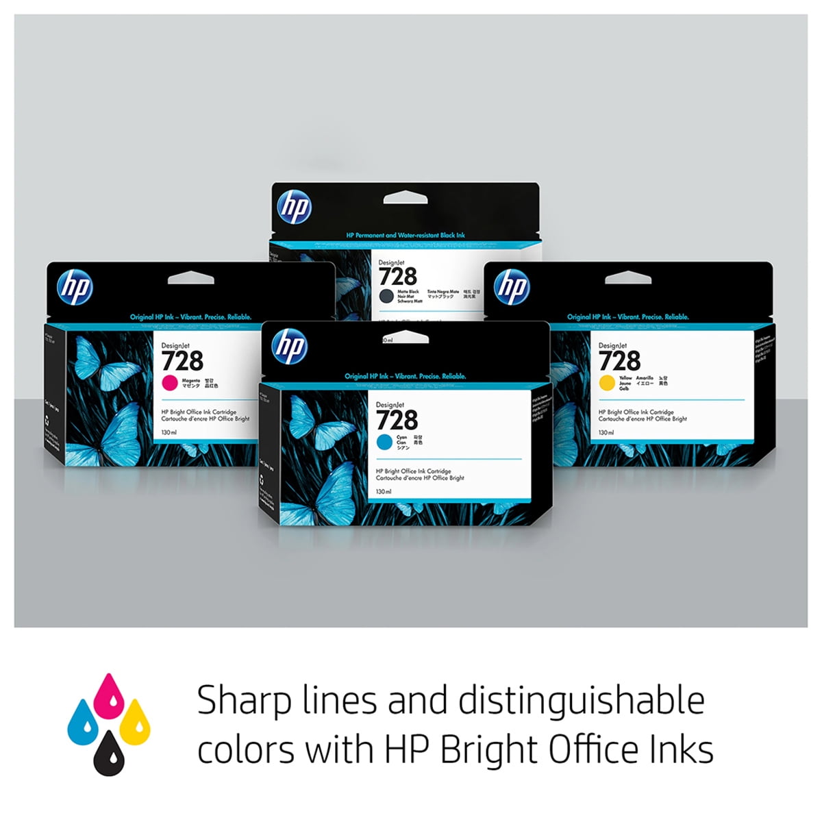 HP DesignJet T830 24" Wireless Large Format Multifunction Color Inkjet Plotter Printer, Bundle with Color and High Capacity Black Ink Pack