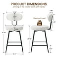 thumbnail image 3 of Hommpa 26" Swivel Bar Stools Set of 2 with Back Upholstered Counter Height Modern Boucle Bar Chairs with Metal Frame & Footrest 360° Swivel Dining Pub Chairs for Kitchen Island, 3 of 14