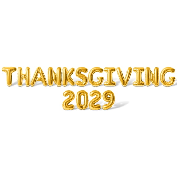 Letter Balloons - THANKSGIVING 2029 16" Inch Alphabet Letters Foil Mylar Balloon Thanksgiving Party Banner (Gold)