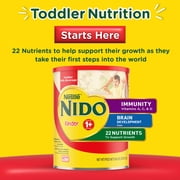NIDO Kinder 1+ Powder Beverage Mix, Immunity Toddler Milk with Vitamins A, C, D, Iron to Support Growth, 12.6 oz Canister