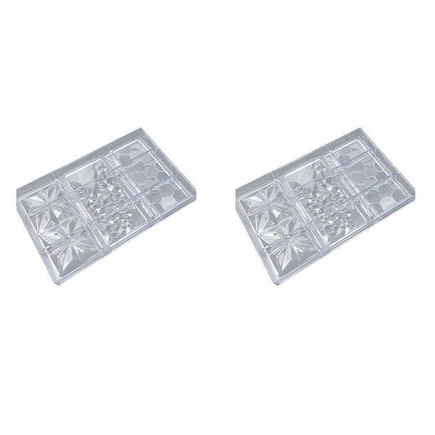 2X Molde de Barra de Caramelo de Chocolate, Molde de Policarbonato para Chocolate, Molde de PláStico para Hornear Pasteles, Molde para Pasteles