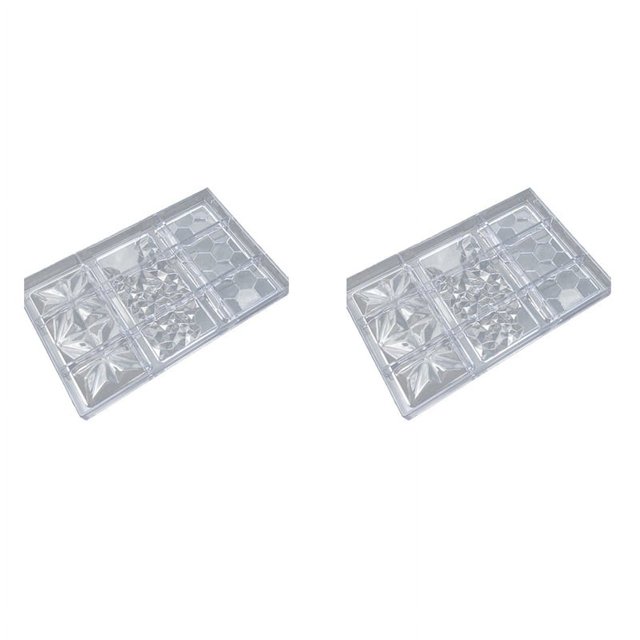 2X Molde de Barra de Caramelo de Chocolate, Molde de Policarbonato para Chocolate, Molde de PláStico para Hornear Pasteles, Molde para Pasteles