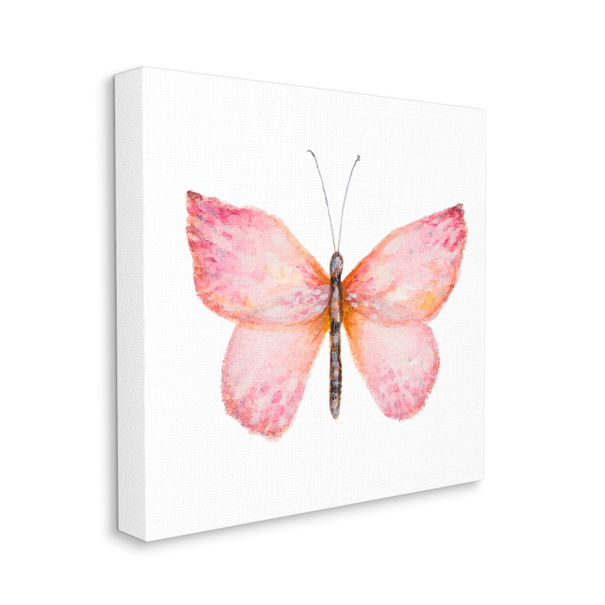 Stupell Industries Vivid Red Butterfly Watercolor Detail Insect Painting Painting Gallery Wrapped Canvas Print Wall Art, Design by Janice Gaynor