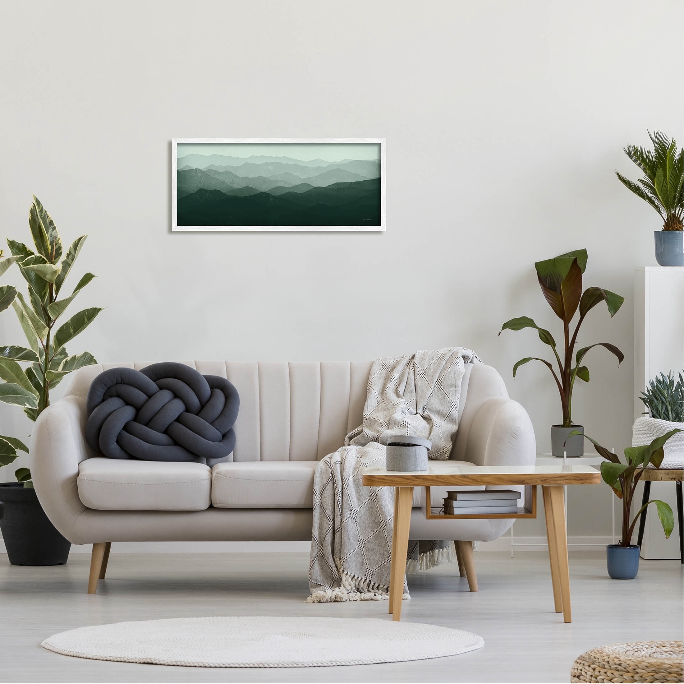 Stupell Industries Foggy Panoramic Mountain Range Photograph White Framed Art Print Wall Art, Design by Ryan Fowler