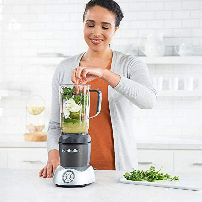  1000W Large Natural Bullet Blender for Shakes and Smoothies,  Healnitor Countertop Mixer with Blending and Grinding Blades for Kitchen,  Tritan 32+15 Oz Travel Bottles for Fruits, Coffee, Silver: Home & Kitchen