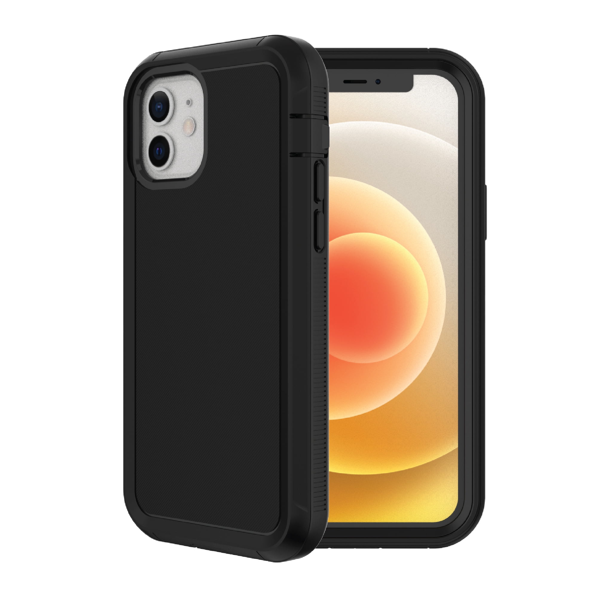 onn Rugged Phone Case with Holster for iPhone 12 / iPhone 12 Pro - Black