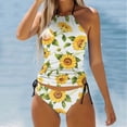 thumbnail image 2 of Bathing Suits Woman -Women's Swimwear Tankini 2 Piece Normal Swimsuit Backless 2 Piece Printing Adjustable Print Multi Color Padded Strap Bathing Suits Vacation Beach Wear, Bikinis For Women, 2 of 4