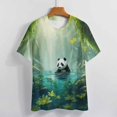 thumbnail image 3 of Funny Cute Panda Women's Short Sleeve Tops Casual Blouses T Shirt, 3 of 6