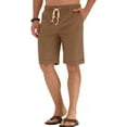thumbnail image 4 of Iceglad Men's Linen Casual Classic Fit Short Drawstring Summer Beach Shorts, 4 of 8