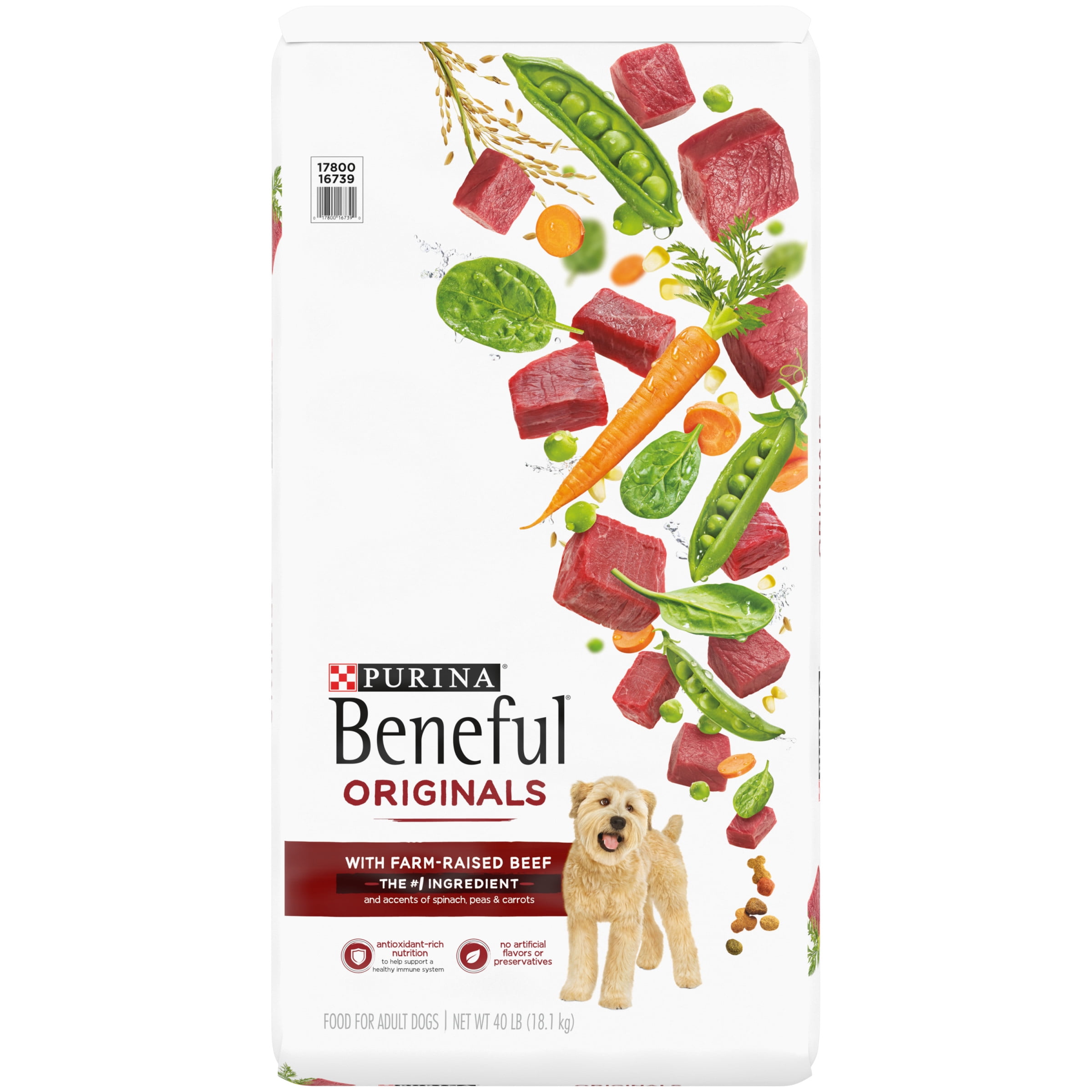 Purina Beneful Originals Dry Dog Food Farm Raised Beef, 40 lb Bag
