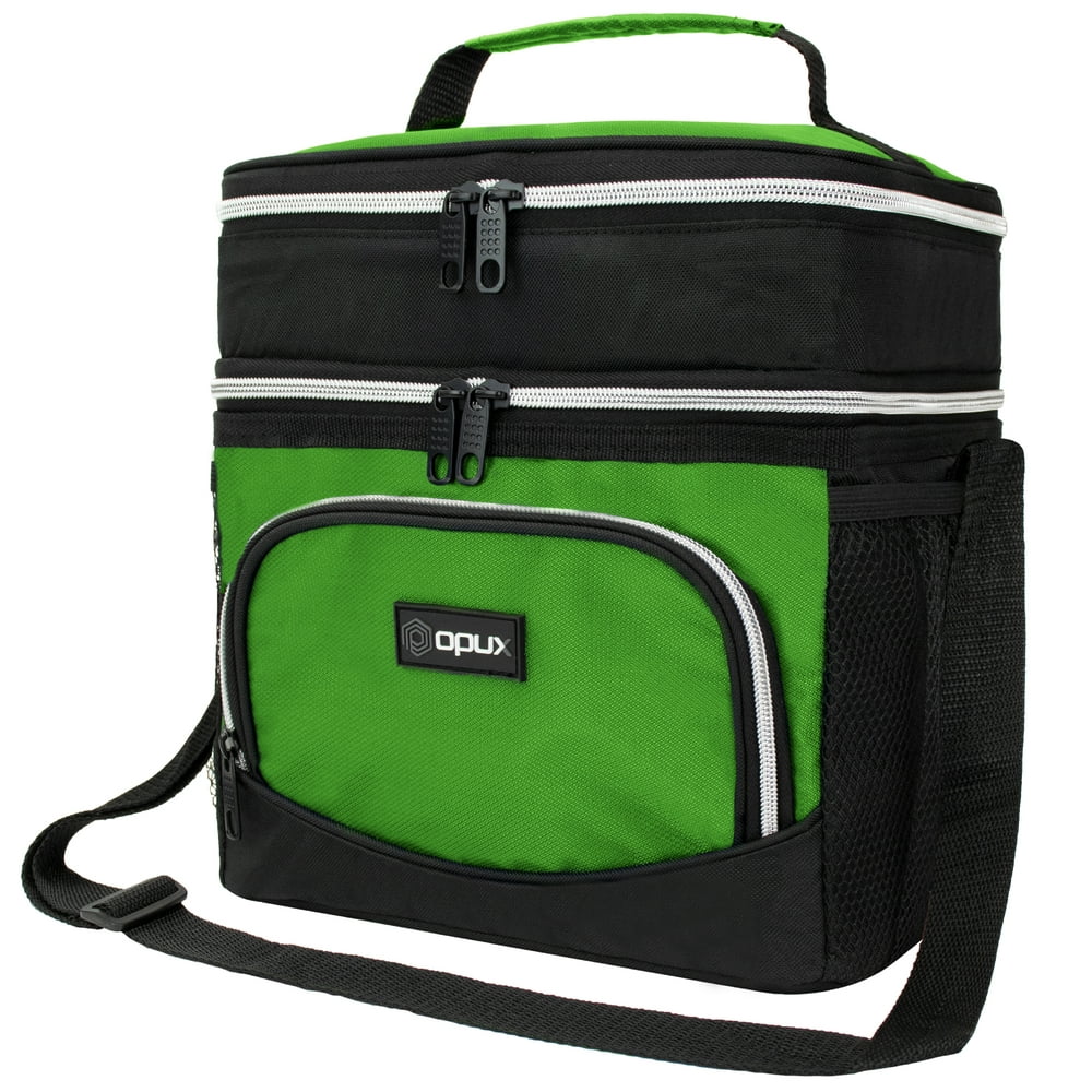 OPUX Insulated Dual Compartment Lunch Box Men Women Leakproof Double