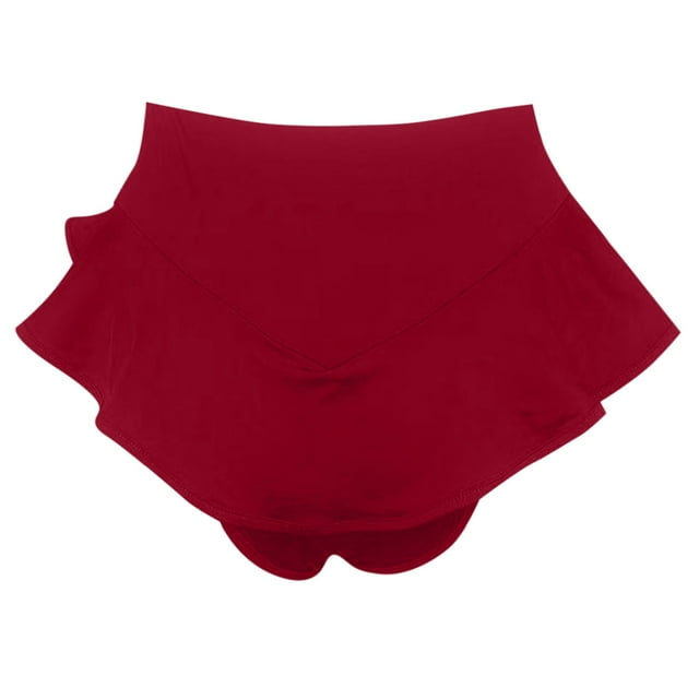 Gibobby Ropa Interior con Entrenamiento Ropa interior elástica cintura alta para mujer, ajuste ajustado, borde con volantes, Yoga, levantamiento cadera y contracción Abdominal (Rojo, XXL)