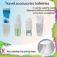 thumbnail image 4 of Paquete de 4 fundas elásticas reutilizables de goma para accesorios de viaje a prueba de fugas para artículos de tocador de tamaño estándar y a granel (blanco), 4 of 5