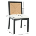 thumbnail image 3 of Safavieh Couture Emilio Modern Adult Wood, Woven Paper, Fabric, Foam Solid Print Dining Side Chair, Black/Natural (Set of 2), 3 of 15