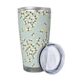 thumbnail image 2 of Daiia Bees Printed 20oz Insulated Coffee Cup with Straw Topper, Fully Spill Proof Travel Coffee Mug, Stainless Steel Tumbler for Work Home Outdoor Car-Straw Three-piece Set, 2 of 8