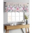 thumbnail image 4 of Pink Roses Floral Sheer Curtains Valances for Windows Vintage Romance Botanical Flowers Chiffon Kitchen Valances for Cafe, Rod Pocket Voile Window Treatments Curtains for Living Room Bedroom, 54"x18", 4 of 9