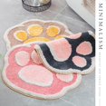 thumbnail image 2 of Cat Paw Bath Rug Bathroom Rug Bath Mat Non-Slip Soft Shower Rug Plush Microfiber Water Absorbent Thick Shaggy Floor Mats, Machine Washable, Browm, 2 of 7