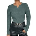 thumbnail image 2 of Homenesgenics Multiple Colors Available Sweater for Women Fall Winter Long-Sleeve V-Neck Pullover Blue M, 2 of 8