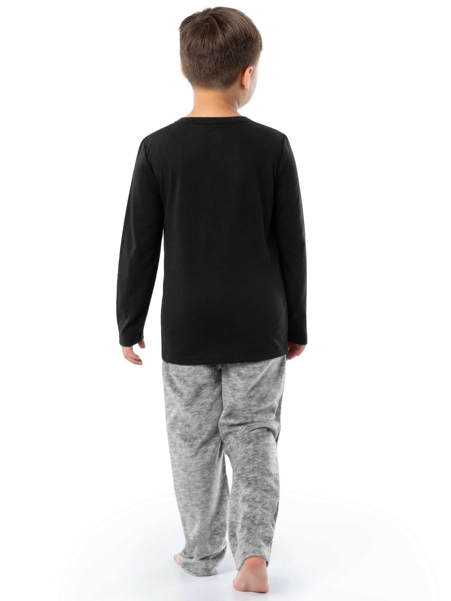 Fruit of the Loom Boy's Long Sleeve Fleece Pajama Set, 2-Piece, Sizes 4-16