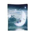 thumbnail image 7 of DouZhe Ultra-Soft Micro Fleece Lightweight Flannel Bed Blanket, Moon Star Fishing Boy Print Cozy Warm Throw Blankets, 80"x60", 7 of 7